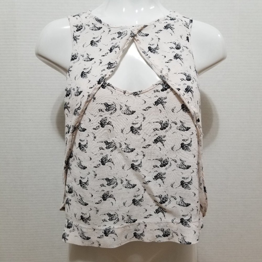 Free People top Small Printed Look Through Layered keyhole sleeveless boho
